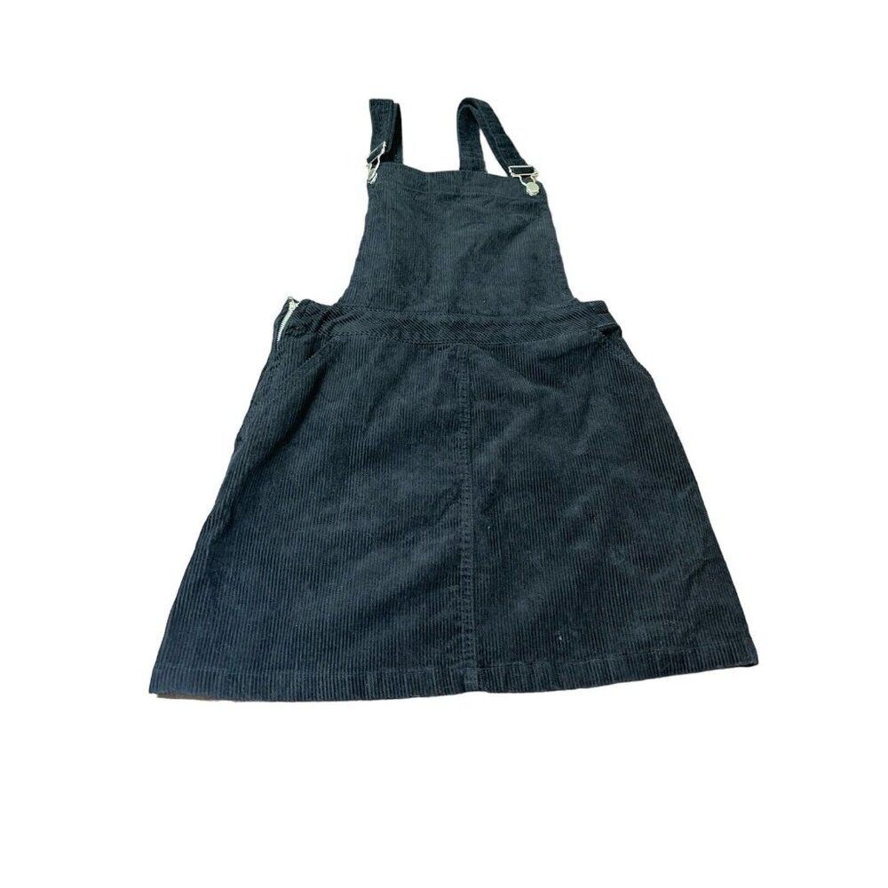 H&M DIVIDED Women's Size 6 Black Corduroy Overall Dress 100% Cotton - Picture 3 of 13